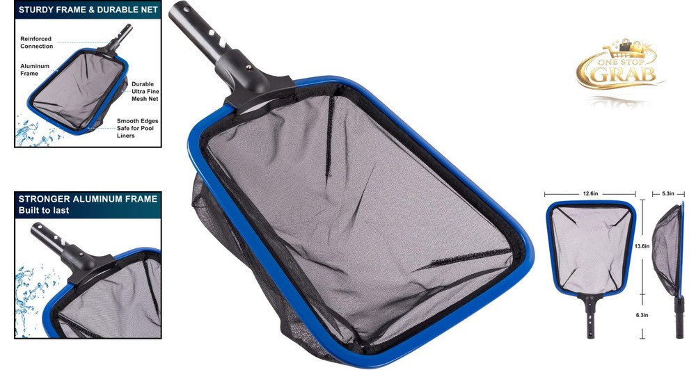 Ultra Fine Mesh Pool Skimmer Net with Aluminum Frame Durable & Easy Use
