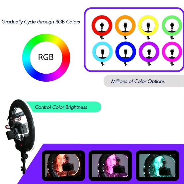 Prismatic Spectra RGB Rainbow 18" LED Ring Light, Unused