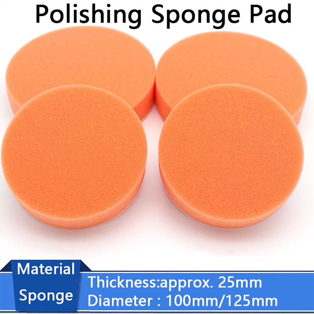 Polishing Sponge Pad Buffing Buffer Pads Waxing, Hook and Loop Back 100mm 125 mm