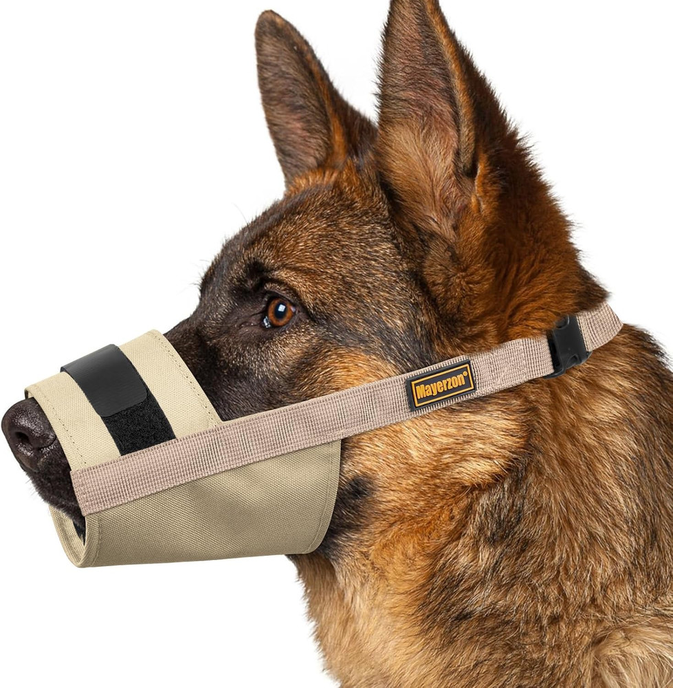 Dog Muzzle for Large Medium Small Dogs, Adjustable Fit, Soft & Sturdy Fabric, Pr