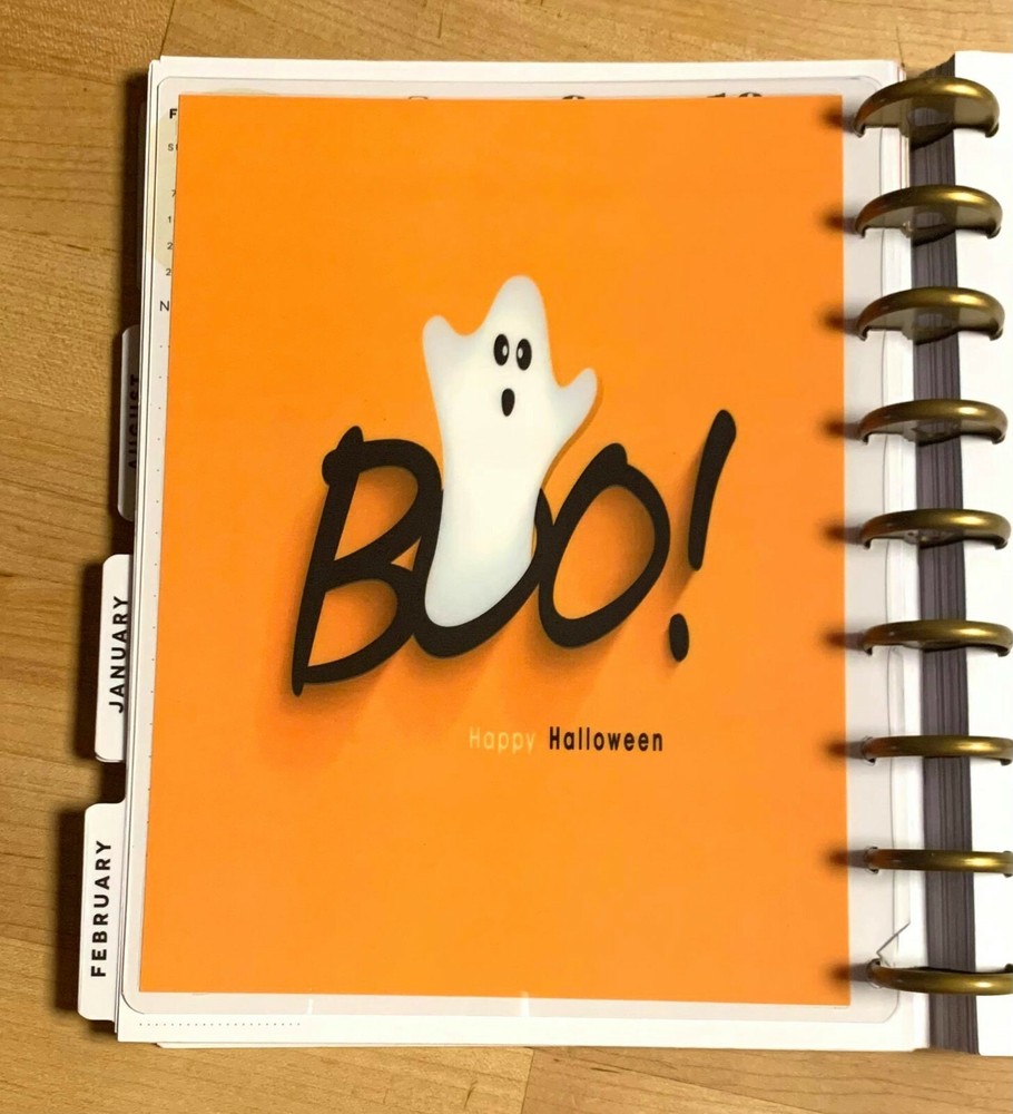 Fall Halloween Boo Ghost Two sided DASHBOARD for use with Classic Happy Planner
