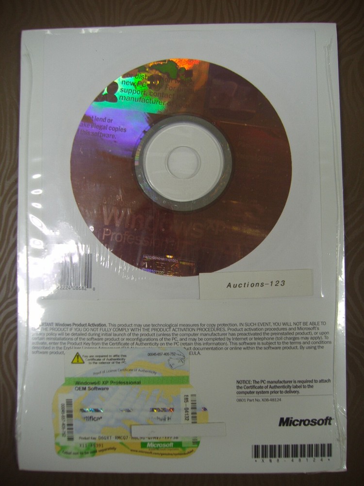 MICROSOFT WINDOWS XP PROFESSIONAL FULL OPERATING SYSTEM MS WIN PRO =NEW SEALED=