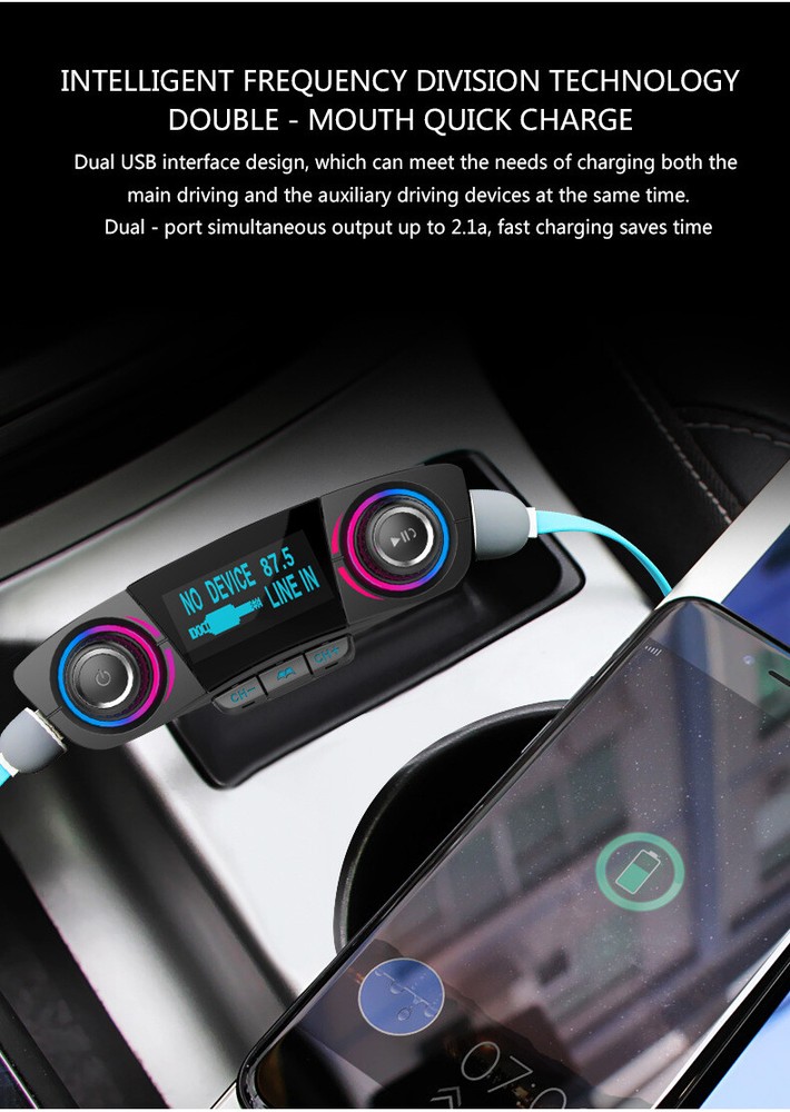 Car MP3 Player FM Transmitter Bluetooth 4.0 Handsfree Modulator AUX USB Charge