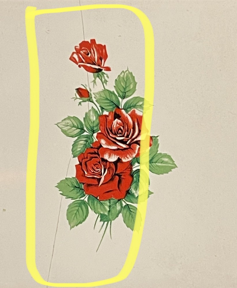 Vintage Square Roses Ceramic Tile Match Holder Box