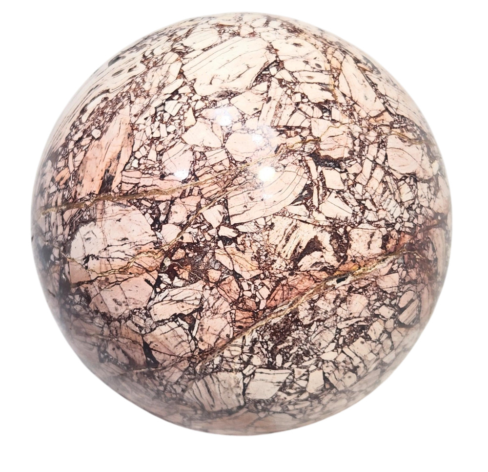Chipboard Rhyolite 89mm Sphere - Angular Chiplike Inclusions - Decor Stone 6492