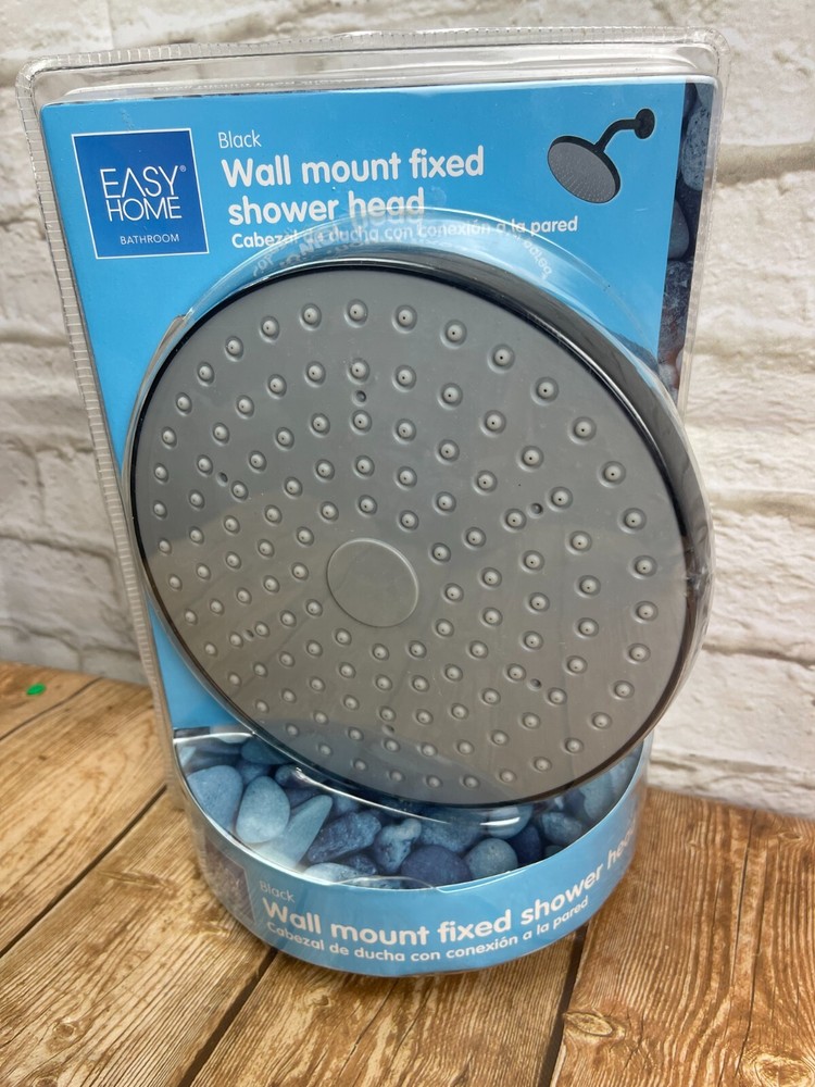 Easy Home Black Wall Mount Fixed shower head New