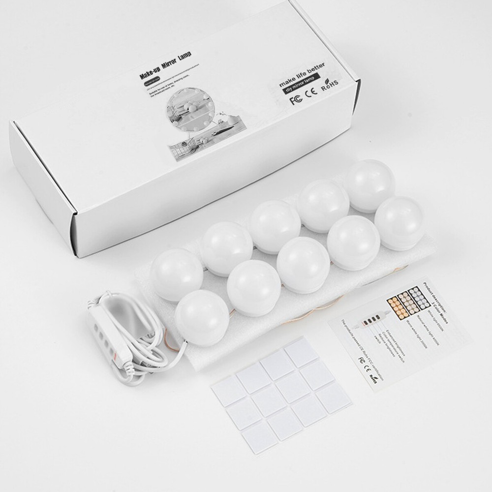 Hollywood Led Vanity Lights Strip Kit, with 10 Dimmable Light Bulbs