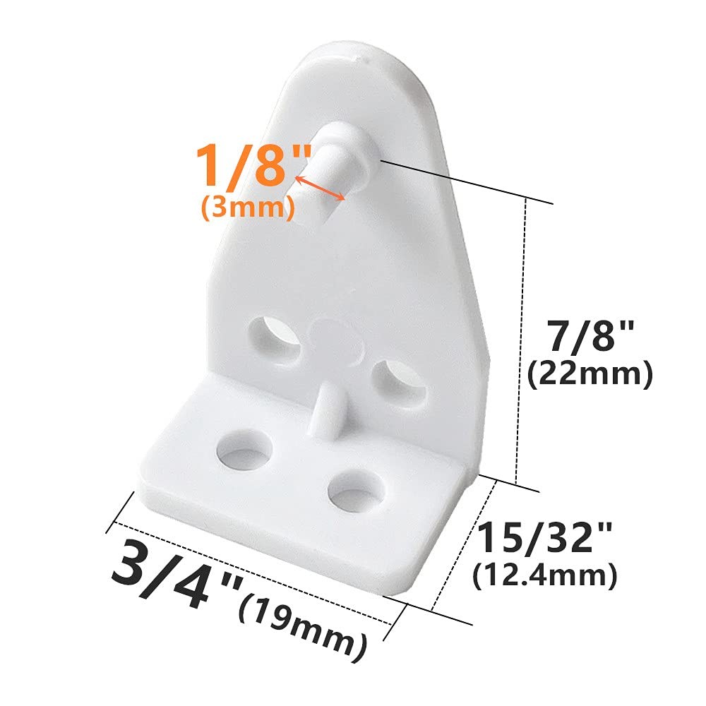 Cutelec 16pcs Hold Down Bracket Bottom Rail Clips White One Size,