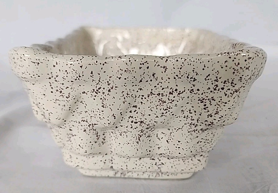 Rectangular Planter 6" X 4" Cream Color With Speckles