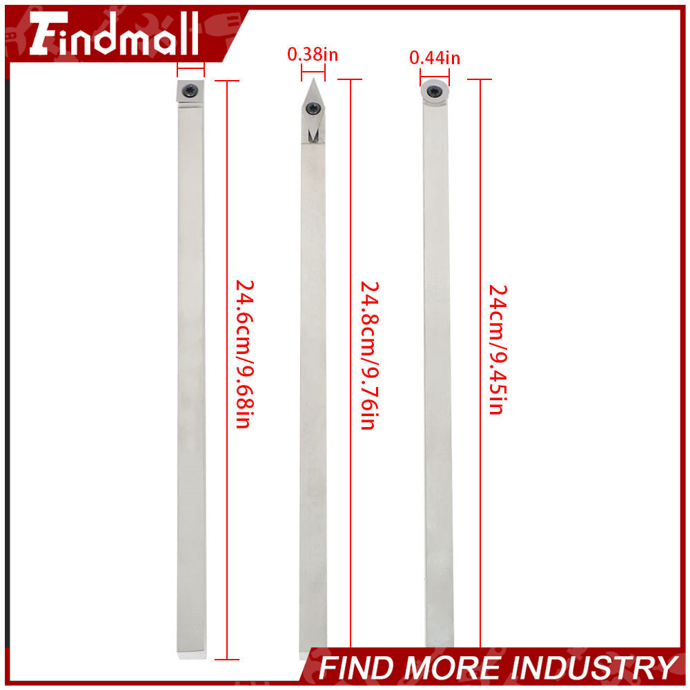 Findmall 6 PCS 11" Carbide Lathe Tools With 4 Extra Replacement Inserts US