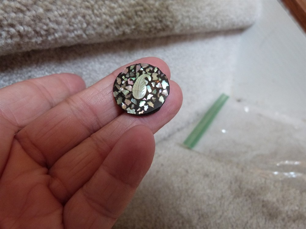 VTG matching composition abalone flake confetti leaf button lot diff sizes #101