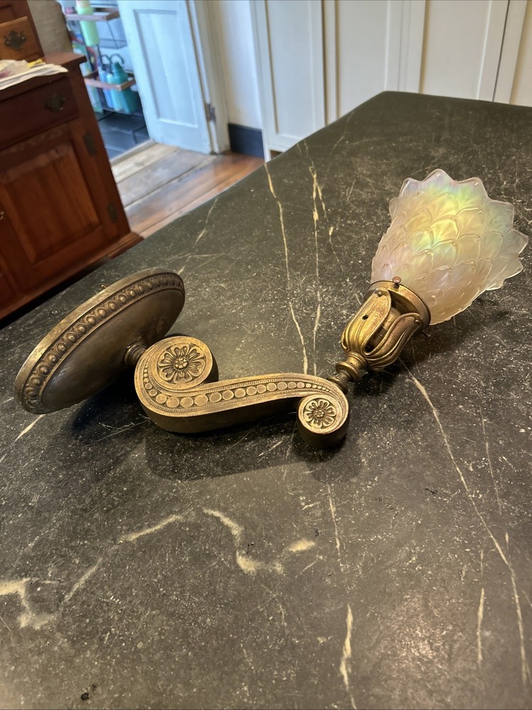 Fantastic Cast Brass Wall Light W Original NUART Shade