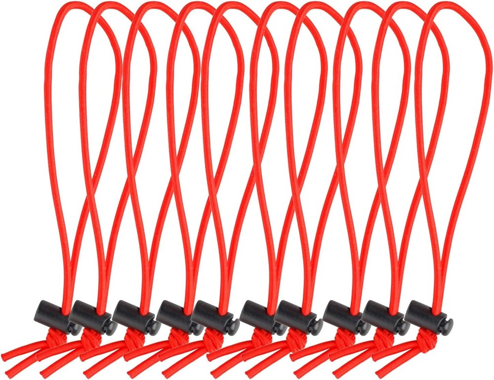 6" Elastic Cable Ties Bungee Cords Adjustable Cable Management Reusable -Red (10