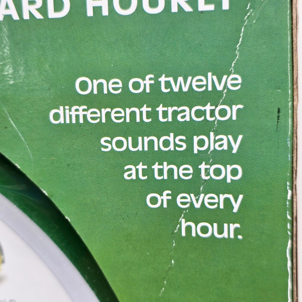 John Deere Tractor Clock, 12 Different Tractor Sounds, w/ Instructions; Works