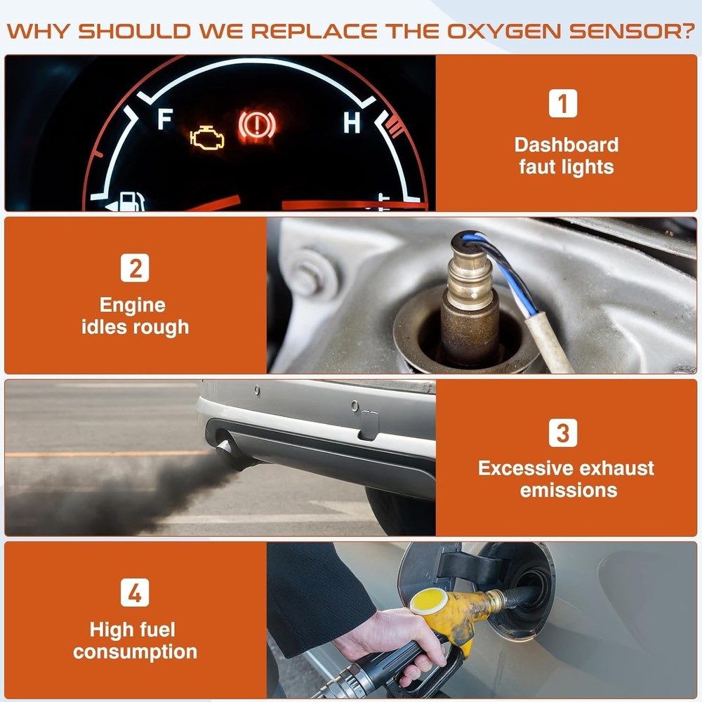 2Pcs Oxygen O2 Sensor Upstream Downstream Compatible with Honda Civic 2001-2005