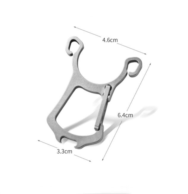 EDC Titanium Alloy Multi Tools Keychain Bottle Opener with Key Ring for Gift