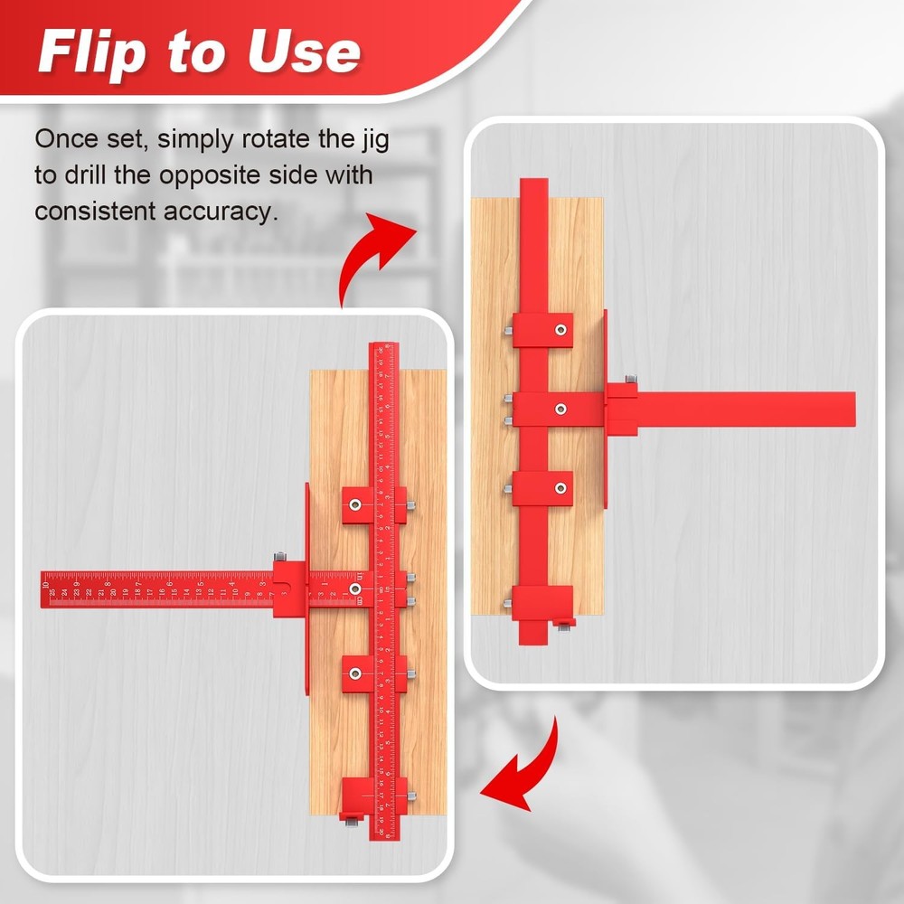 ECY Cabinet Hardware Jig – Adjustable Cabinet Handle Installation Tool, All-Al