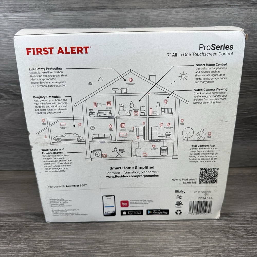 First Alert PROA7-FA All-in-One Touchscreen Security Panel