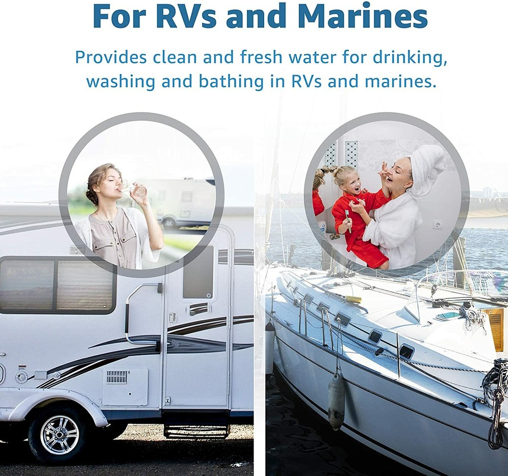 Waterdrop RV Inline Water Filter with Flexible Hose Protector, NSF Certified