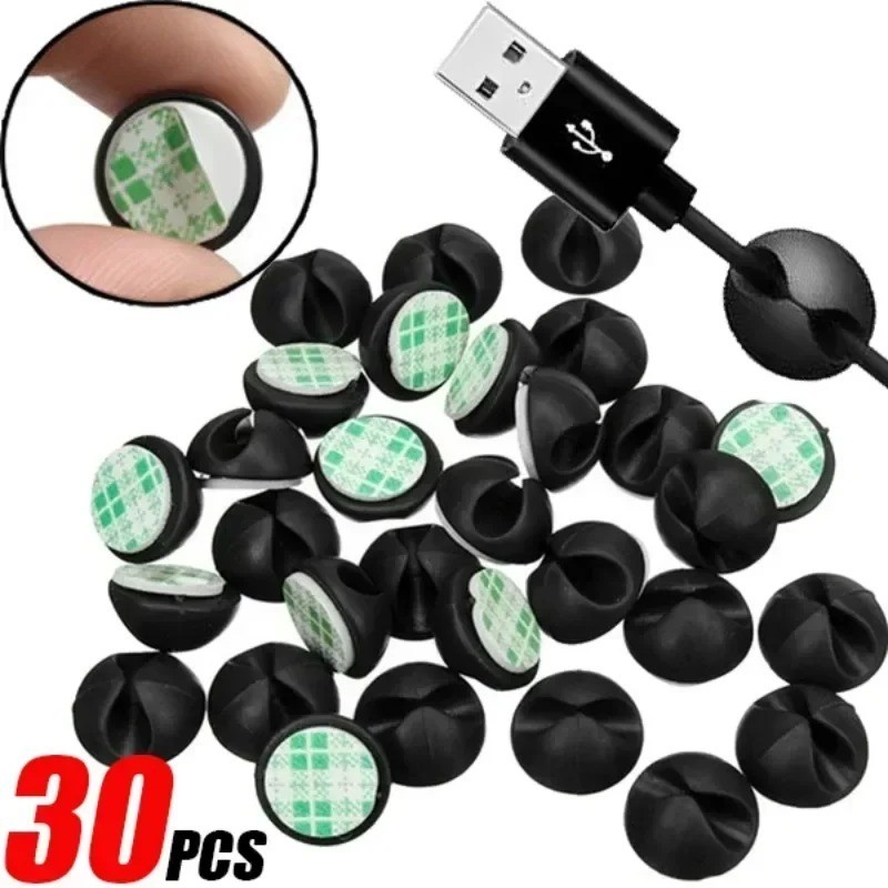 Adhesive Cable Management Clips - USB Wire Organizer for Car Dashboard & Office