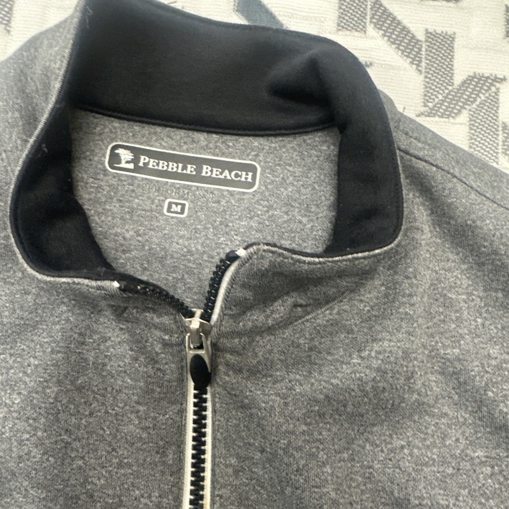 Pebble Beach Full Zip Polyester Jacket Men's Medium Gray Performance