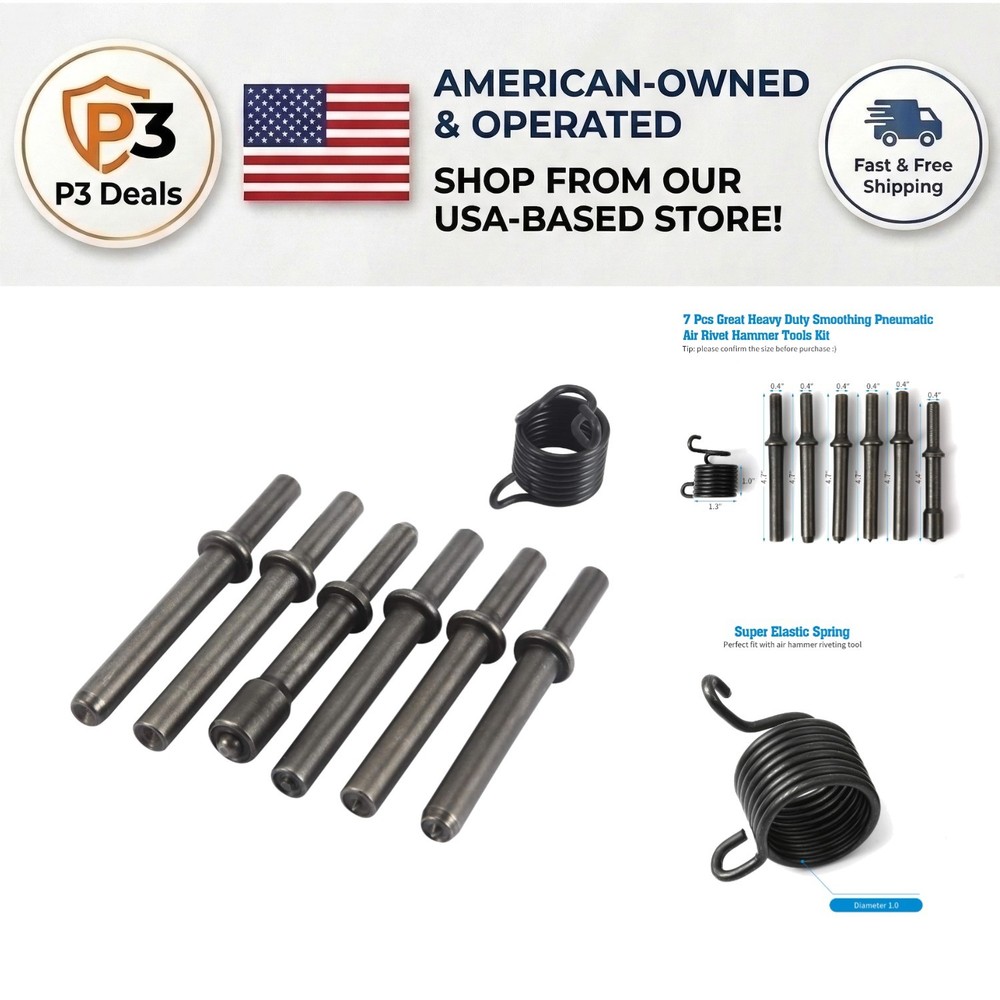7-Piece Air Powered Rivet Hammer Tools Kit for Durable Performance