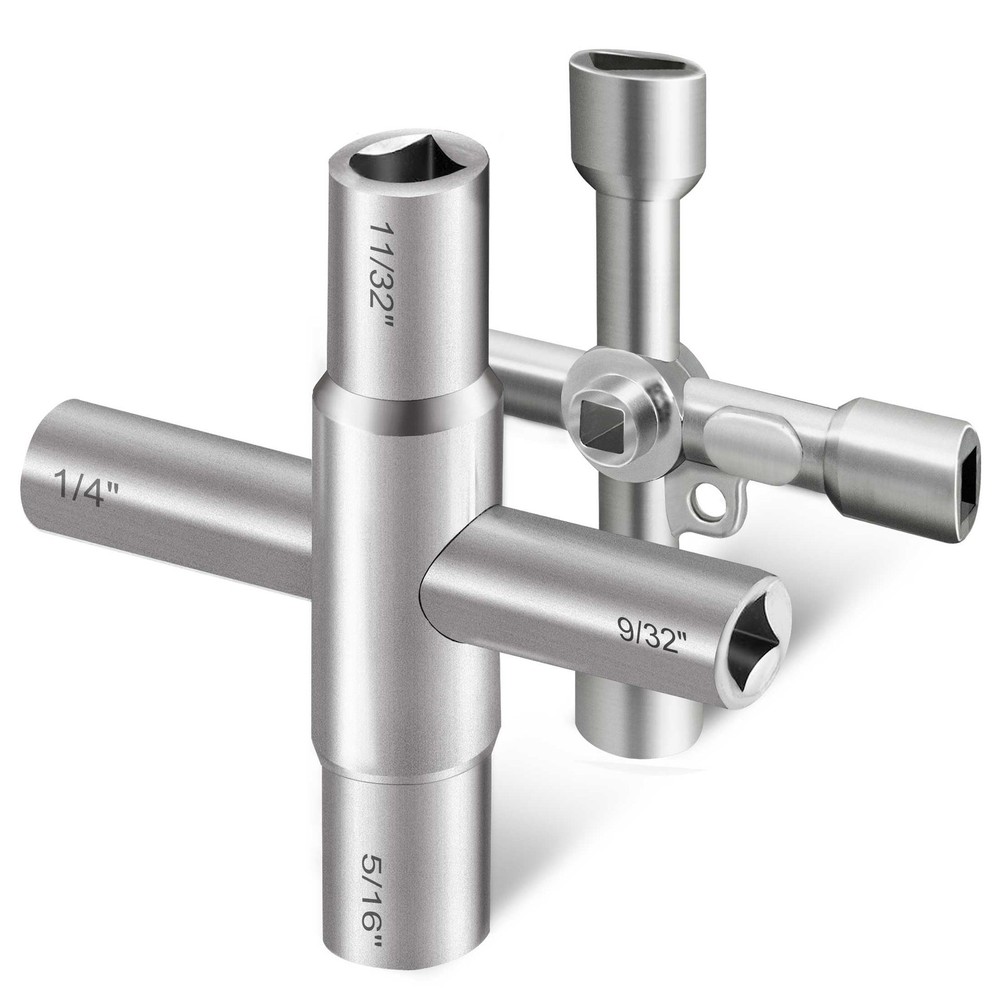 2Pc. 4 Way Sillcock Key Set, Utilities Key, Multi-functional Water Key, Fits ...