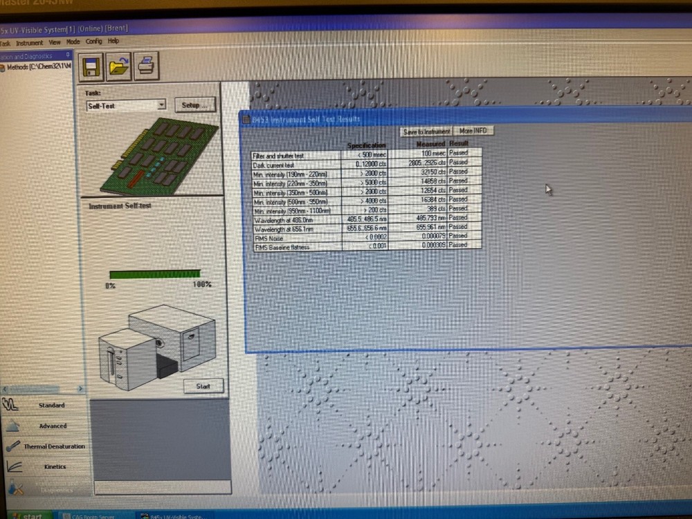 Agilent 8453 UV-Vis with Cooled cell mount, flow through cell, advanced software