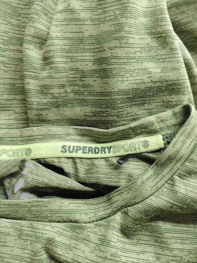 Superdry Men's T-Shirt S Green 100% Polyester Round Neck Basic
