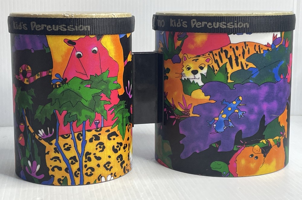 REMO KIDS PERCUSSION BONGO DRUM SET WITH RAINFOREST GRAPHIC
