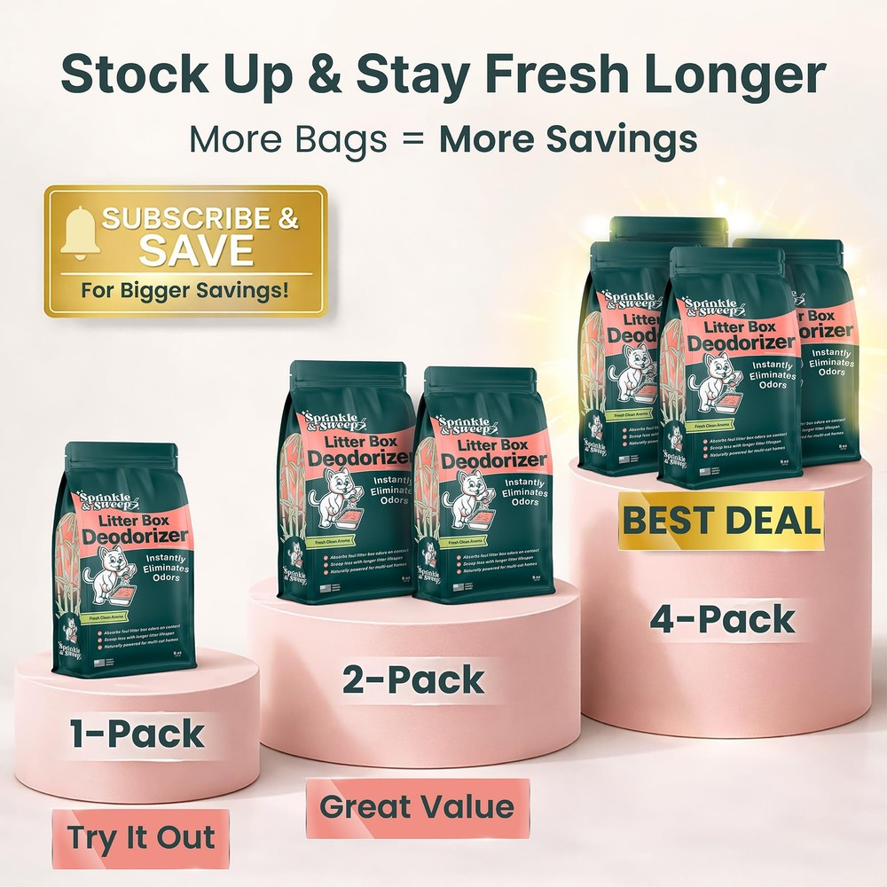 Cat Litter Deodorizer | Non-Toxic Odor Control for Kittens | Fresh Home Solution