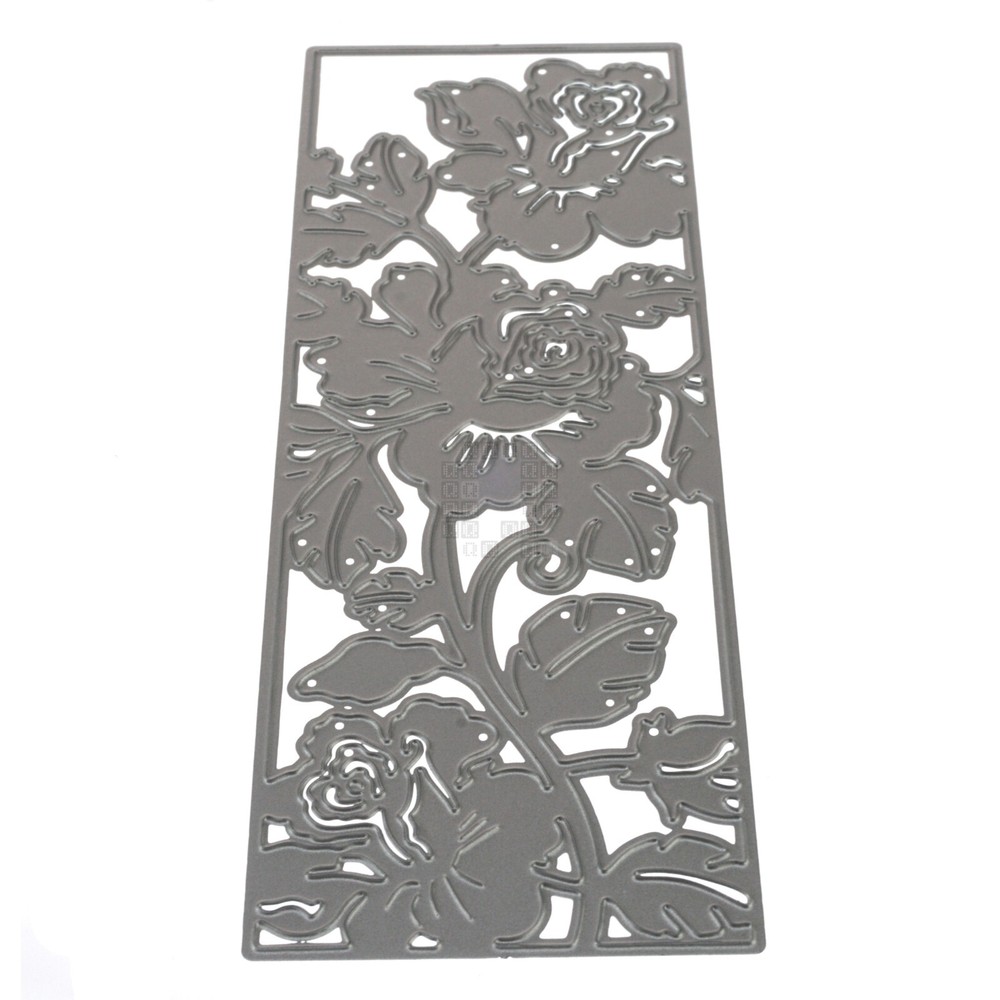 Entwined Roses Rectangular Metal Cutting Die