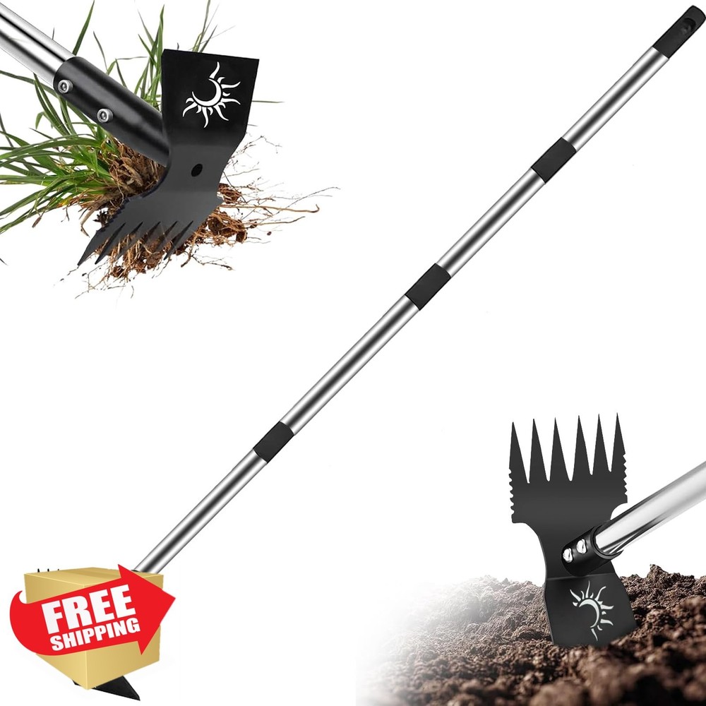Long Handle Weed Puller Tool, 60in Manual Uprooting Weeder Remover