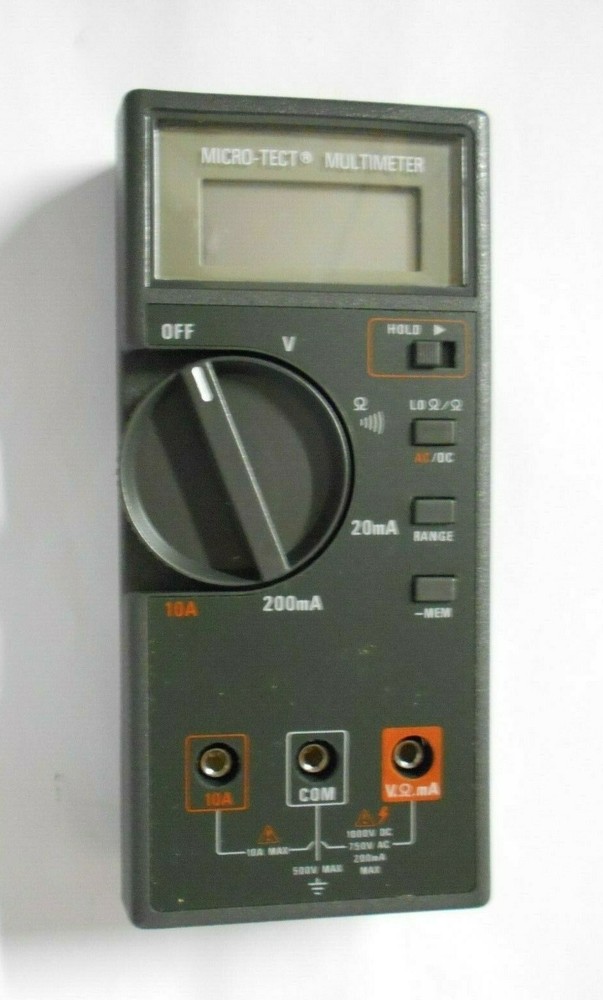 Micro-Tect Auto Ranging Digital Multimeter with Leads New Old Stock