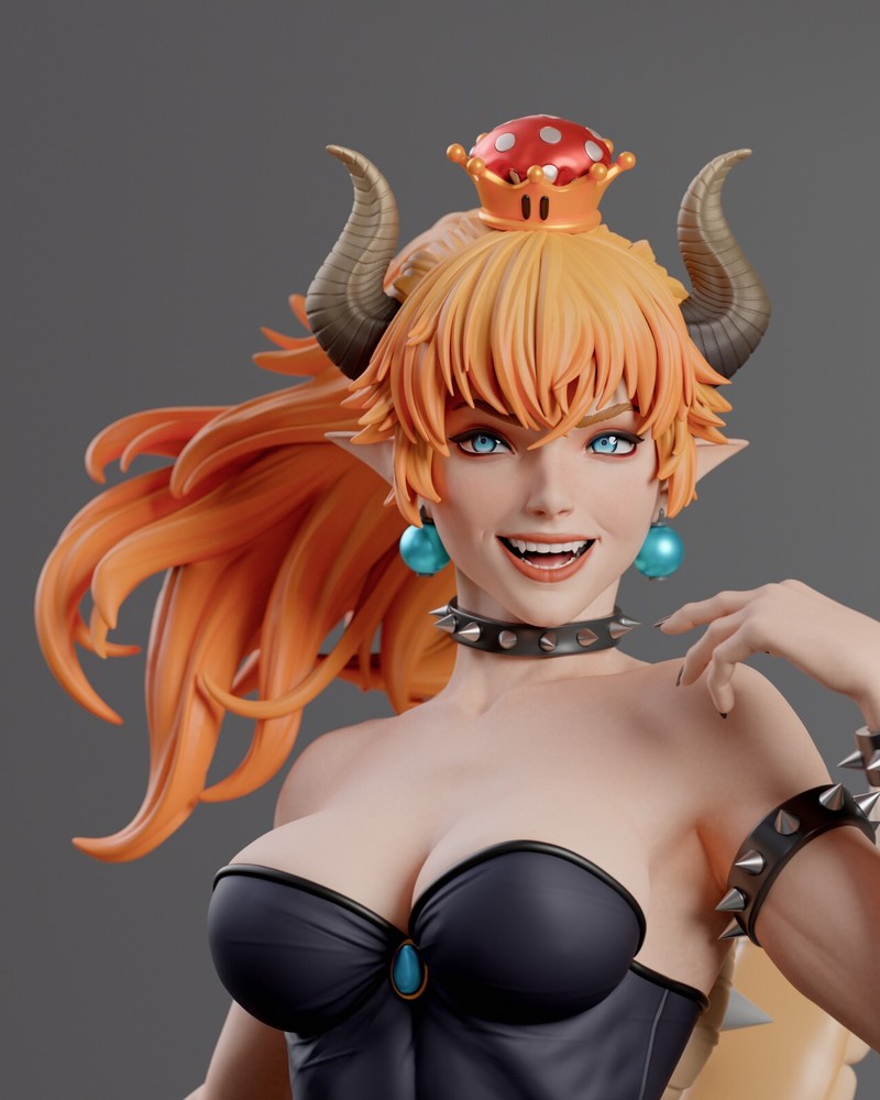 Bowsette Statue 3D Print Unpainted/Unassembled
