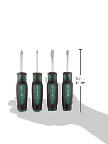 SK Tools 86335 Cushion Grip Stubby Screwdriver Set, 4-Piece