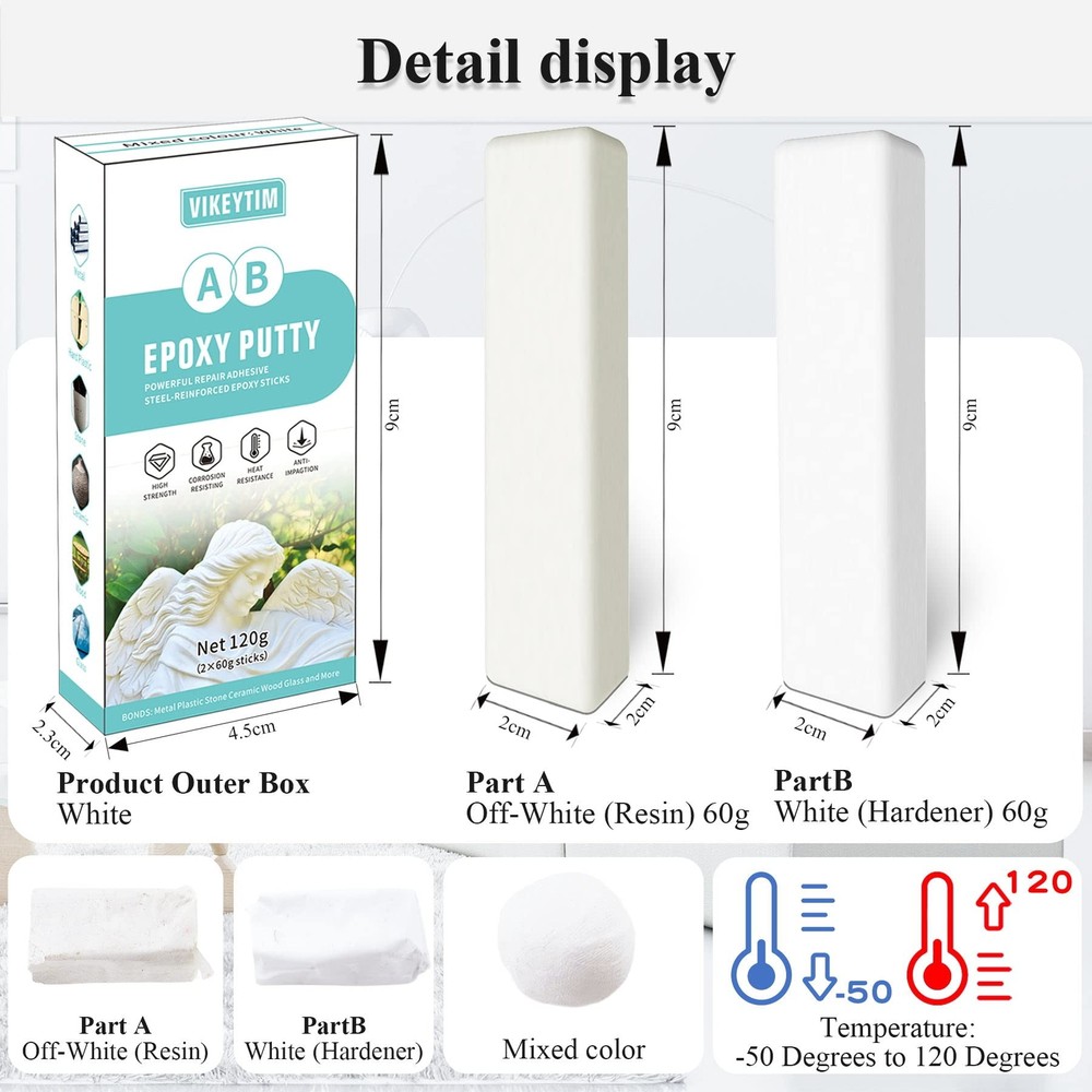 Epoxy Putty, 120g Quick Leak Repair Epoxy Putty Plastic, Ceramic, Acrylic, Me...
