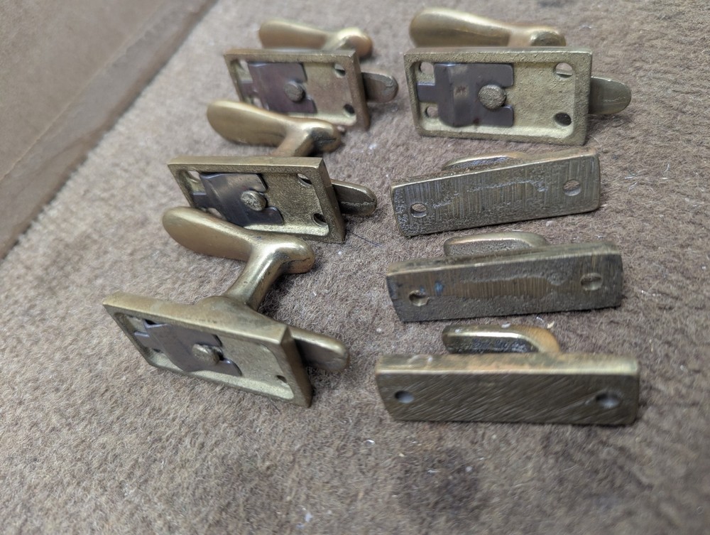 Vintage Solid Brass Casement Window Levers And Keepers