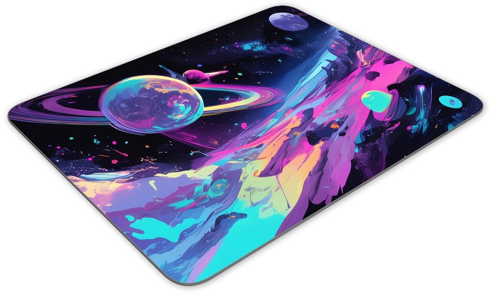 Office Non Slip Rubber Galaxy Planet Rectangular Game Desktop Decorative Mous...