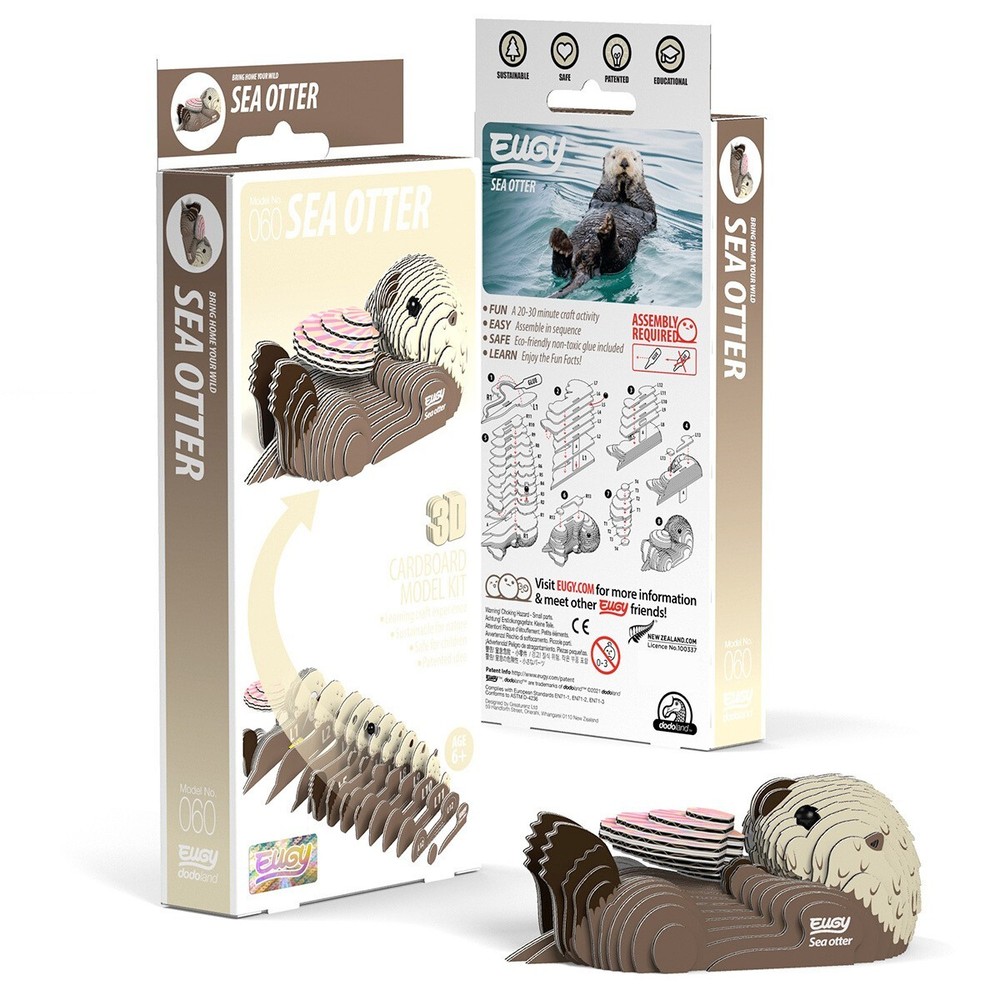 Sea Otter 3D Cardboard Model Kit Eugy New