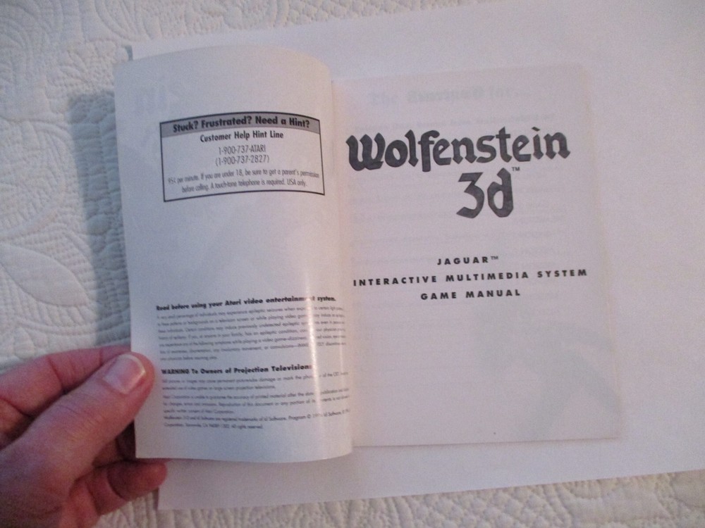 ATARI JAGUAR WOLFENSTEIN 3d - ORIGINAL MANUAL ONLY