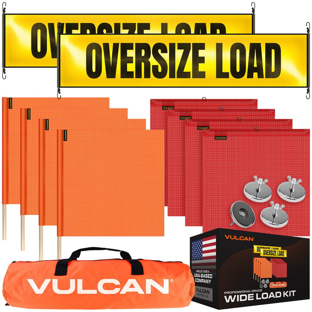 VULCAN Premium Oversize Load Flags, Reflective Banners, & Magnets Kit