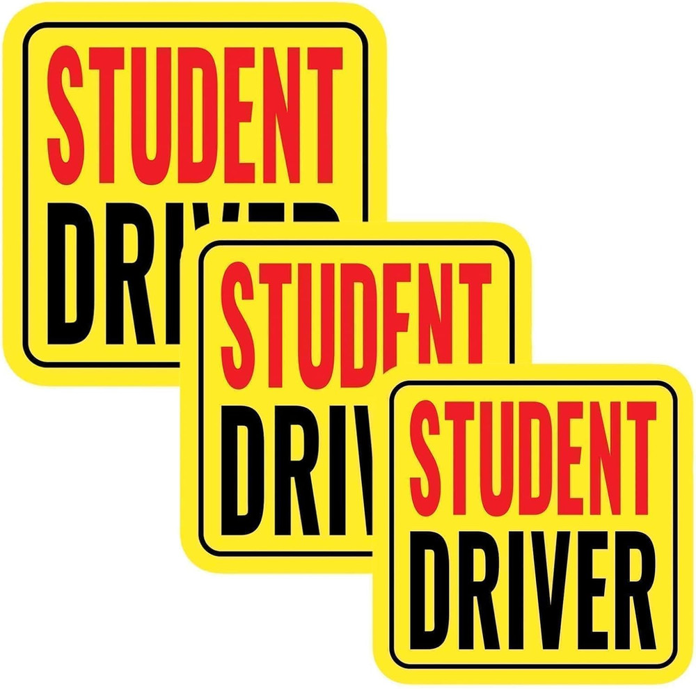 New Driver Magnet for Car, Student Driver Magnet, 3-Pack Removable Reflective Ca