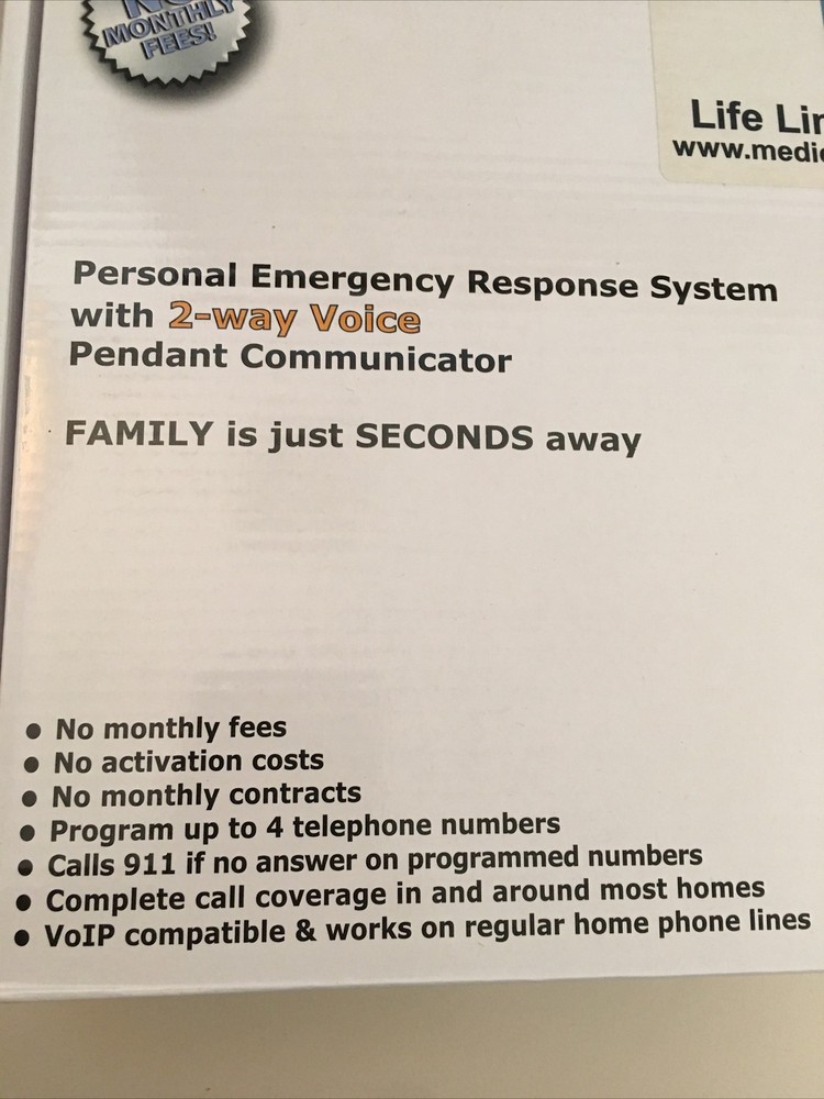 Life Link Personal Emergency Response System Dialer w/ Pendant Communicator