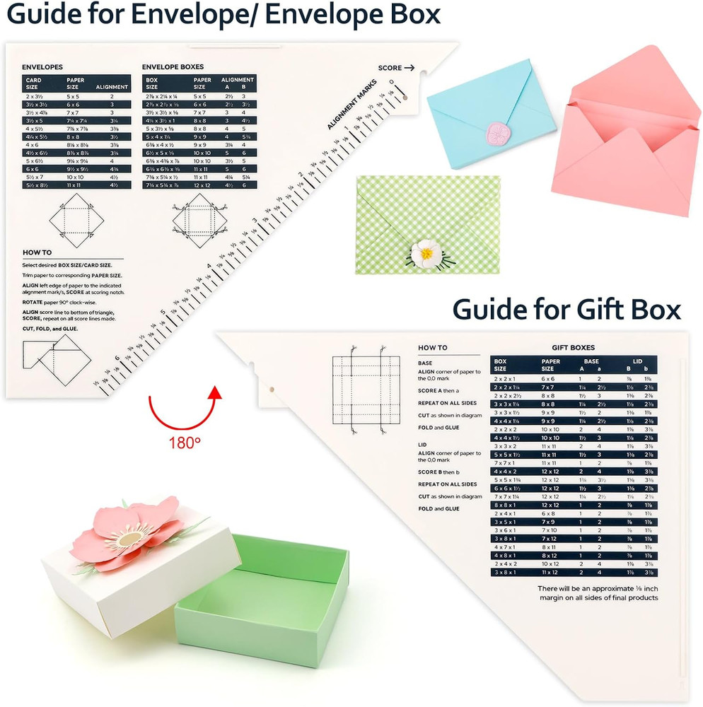 12X12" Scoring Board for Making Envelopes,Envelope Boxes&Gift Boxes–Large Multi-