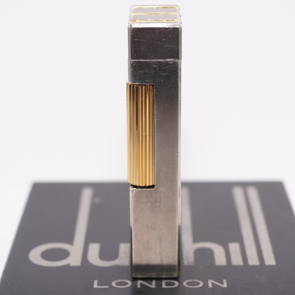 Dunhill Silver Rollagas Lighter Threes Gold Line_Ultrasonically cleaned_WORKING