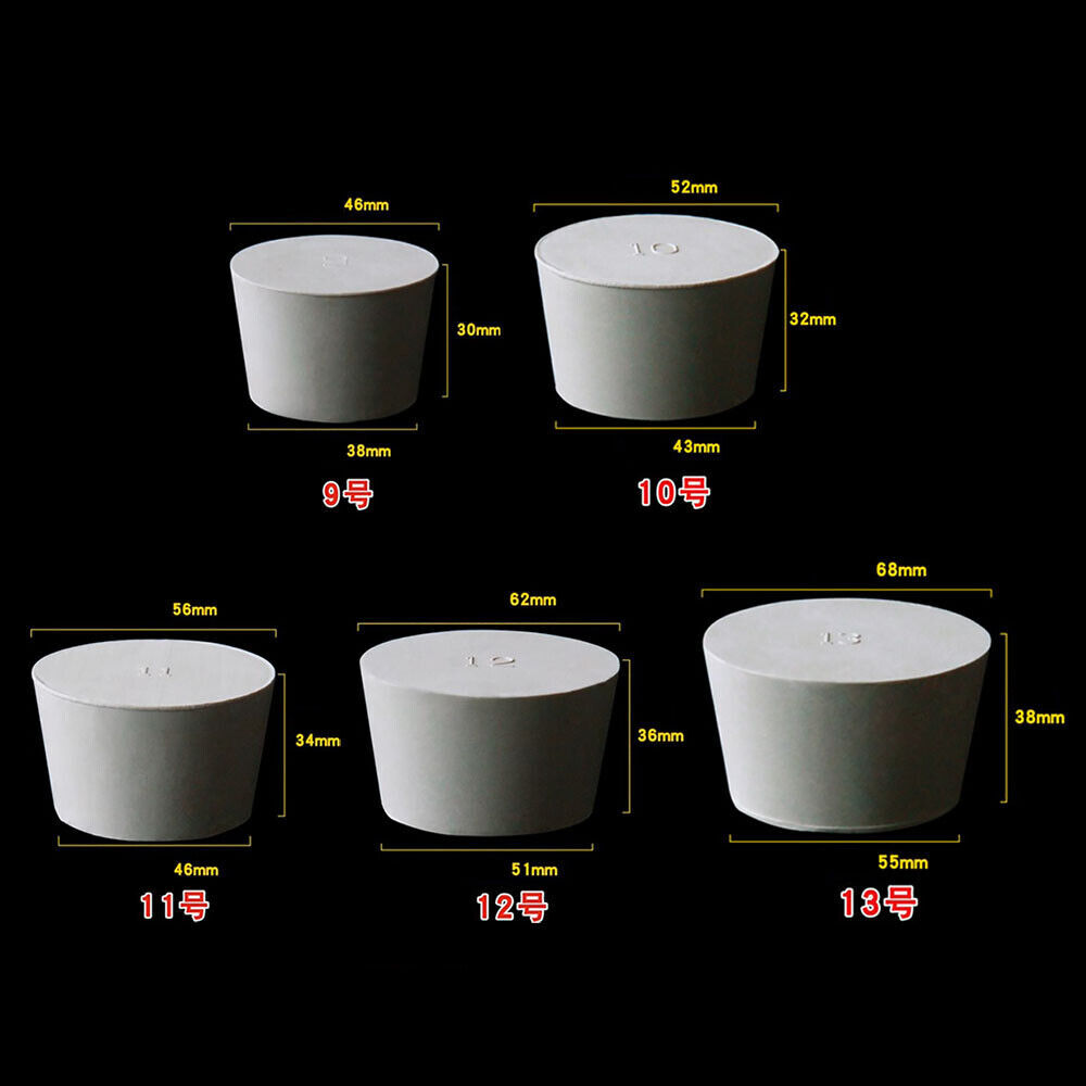 Rubber Bung Stopper Tapered Plugs Laboratory Solid Stoppers Various Sizes Cover