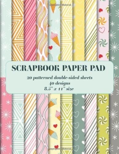 Scrapbook Paper Pad: 20 Patterned Double Sided Sheets 8.5" x 11" (Decorative)