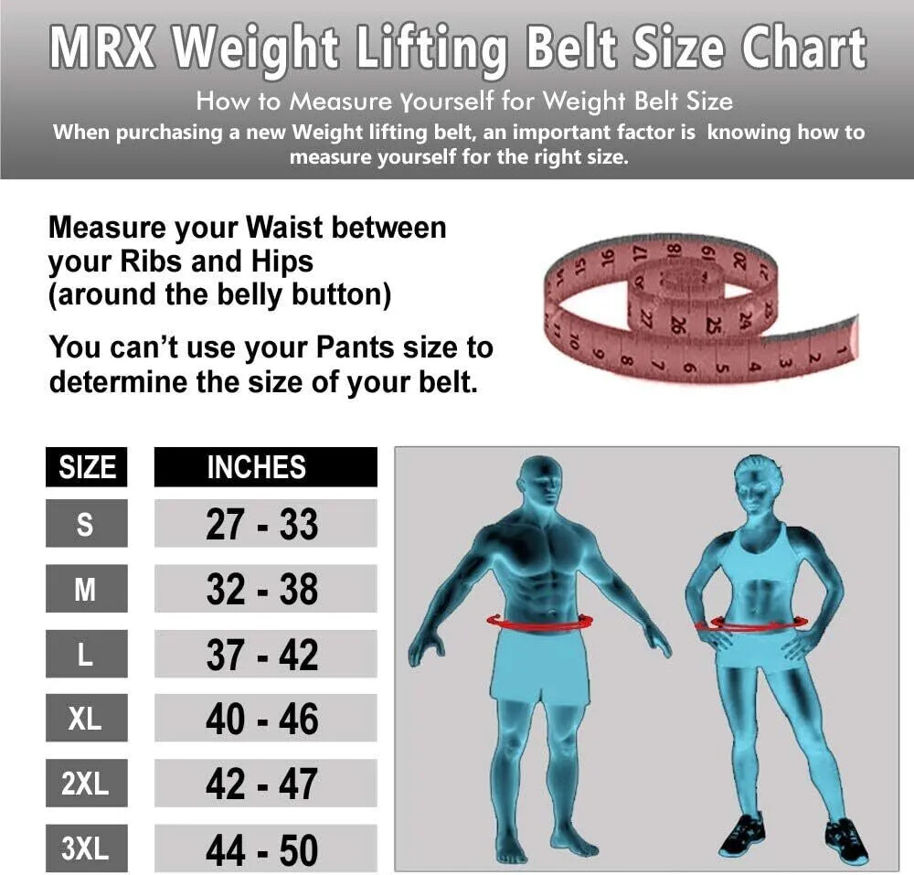 MRX Power Weight Lifting 4" Leather Belt Gym Back Support Training Belt