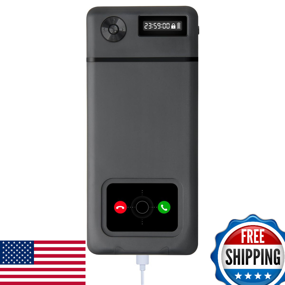 Phone Lock Box with Timer, 90 Day Battery, Quiet Mode, iPhone/Android Comp.